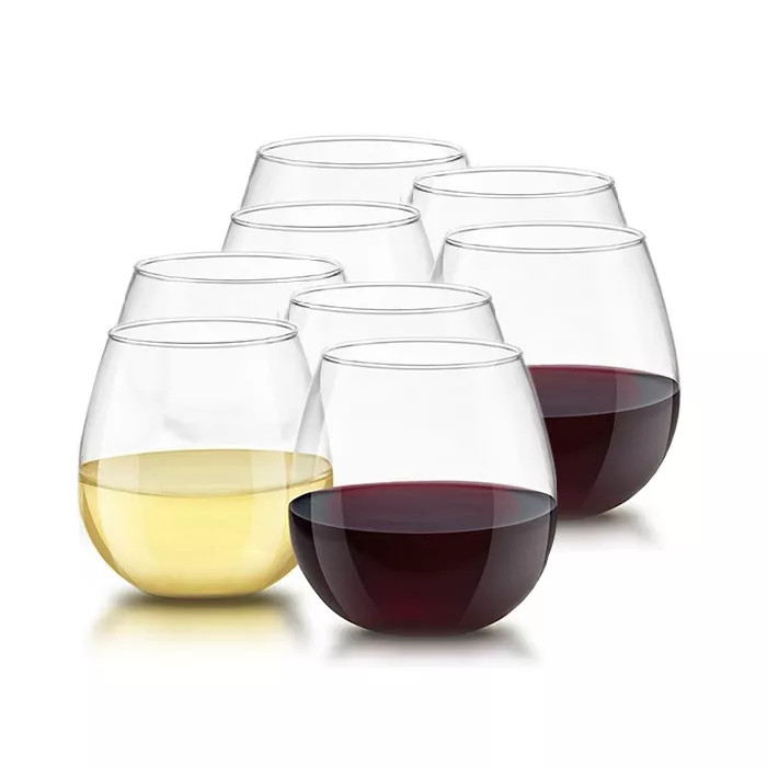 JoyJolt Spirits Stemless Wine Glasses for White or Red Wine - Set of 8 -15-Ounces | Target