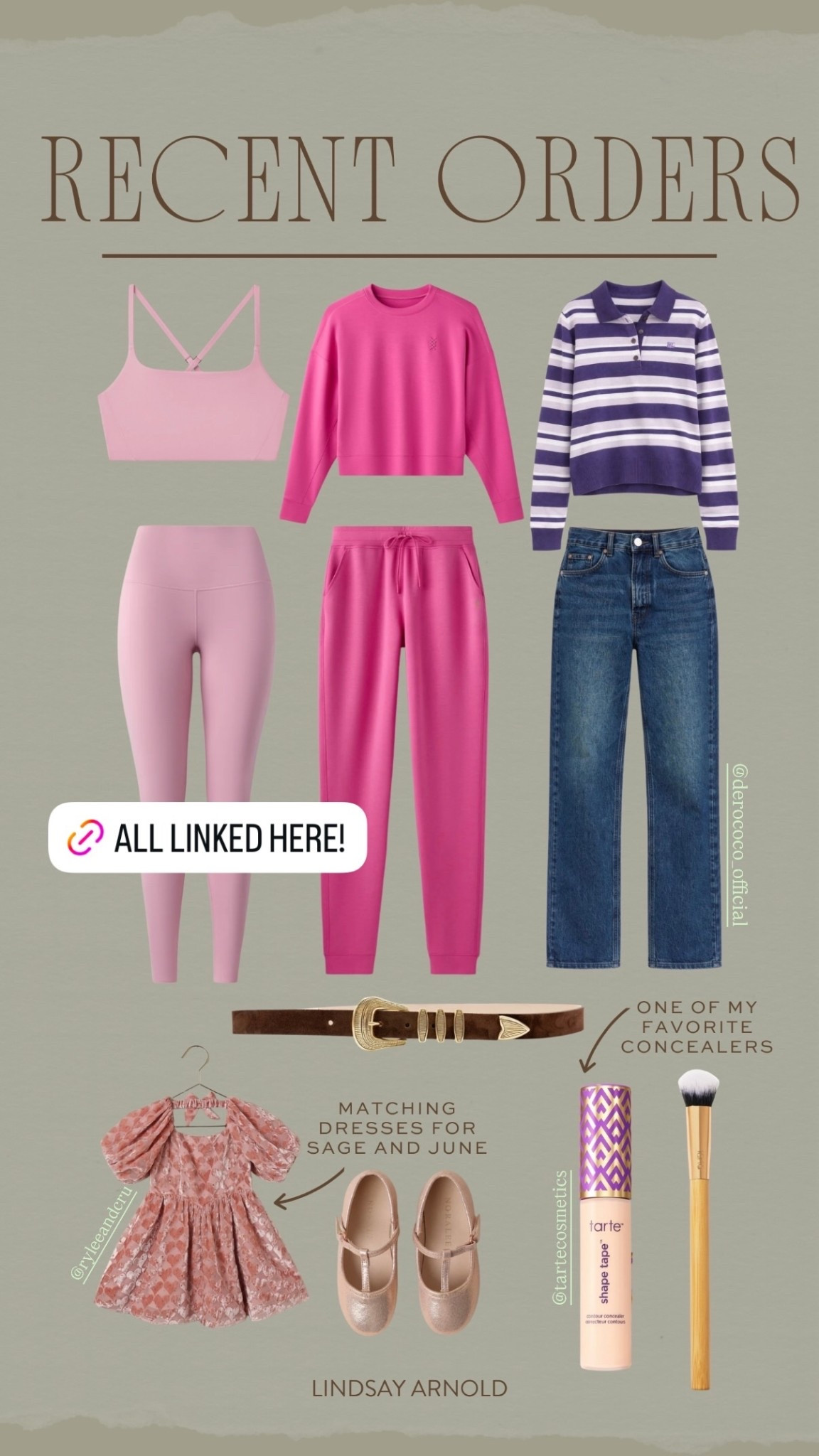 Shop my recent orders! @derococo_official  @tartecosmetics  @ryleeandcru

#LTKKids #LTKSaleAlert #LTKBeauty