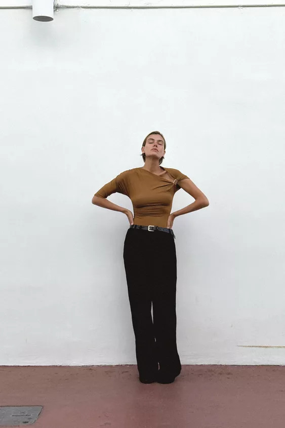 ASYMMETRIC POLYAMIDE TOP | Zara US