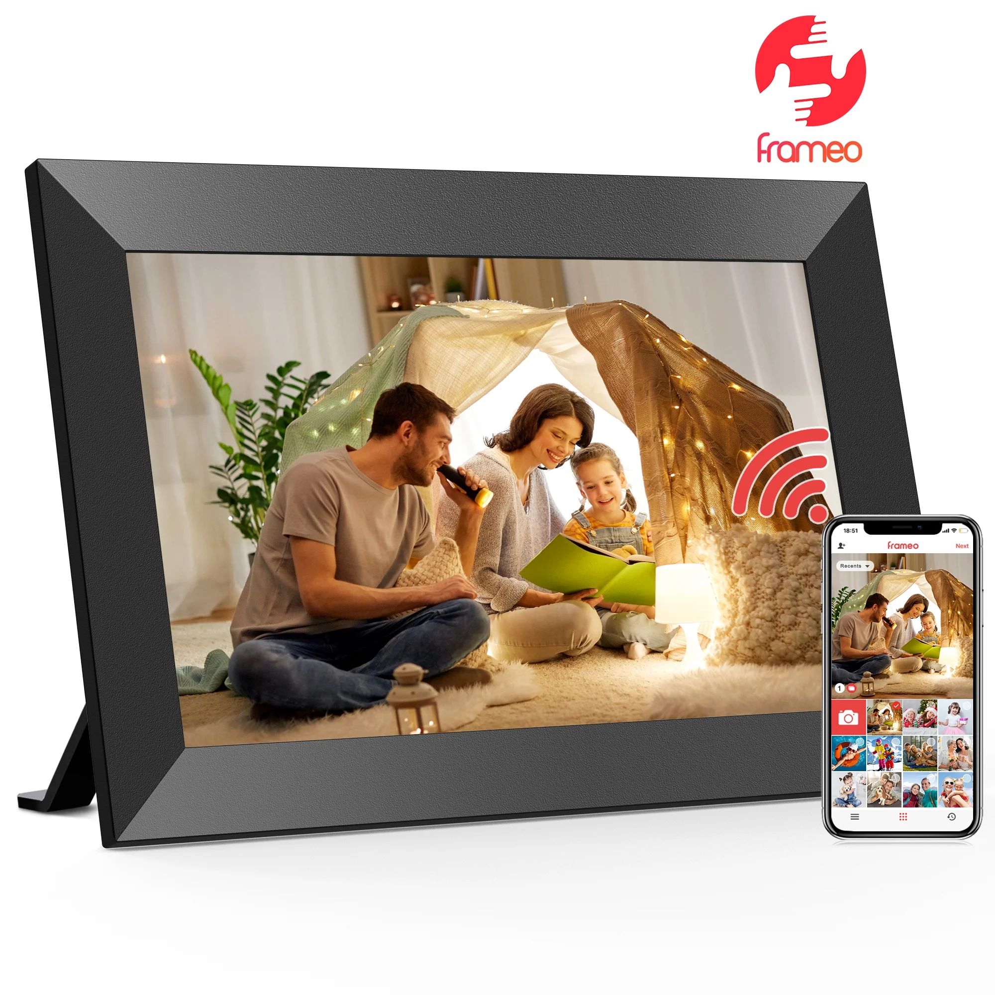 Frameo WiFi Digital Picture Frame,10.1" Electronic Photo Frame with IPS Touch Screen,16GB Storage... | Walmart (US)