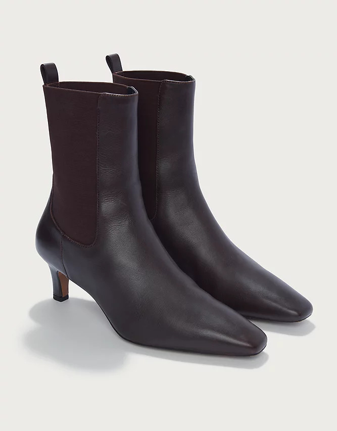 Leather Kitten Heel Boots | The White Company UK & ROW