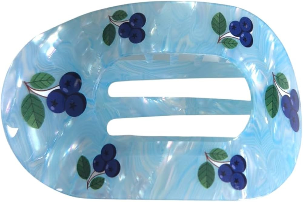 Funny Fruit Pattern Flat Hair Clips,Funny Acetate Flat Claw Clip for Women,Blueberry | Amazon (US)