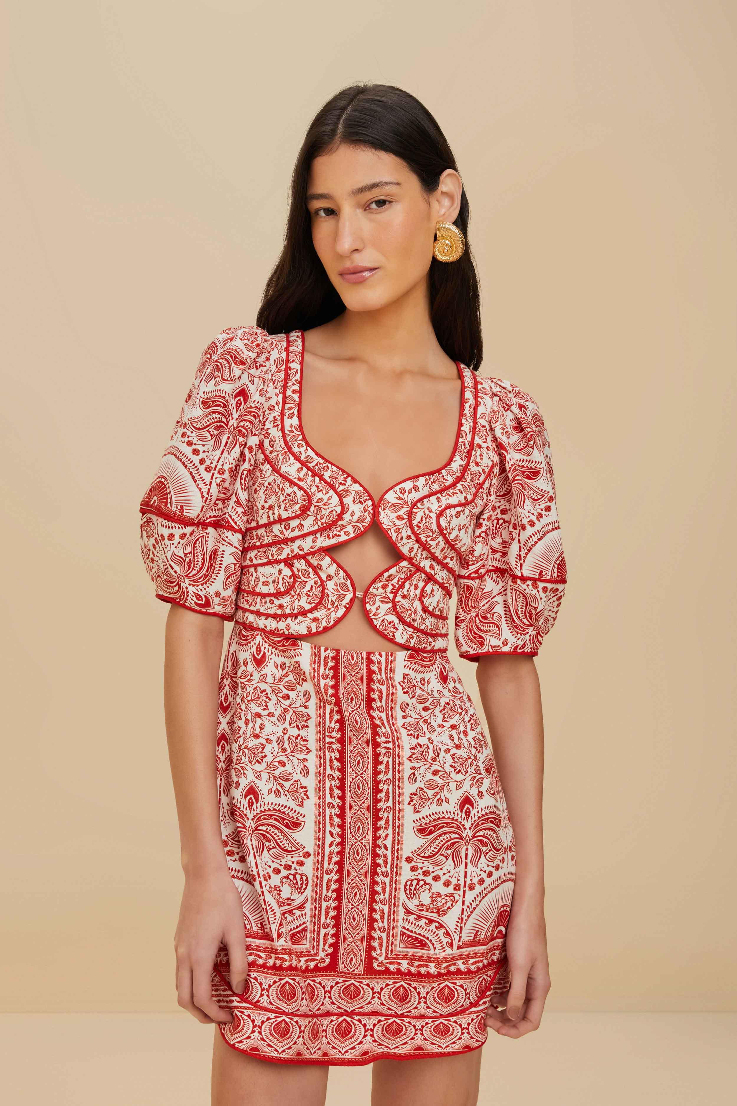 Red River Ride LENZING™ ECOVERO™ Euroflax™ Mini Dress | FarmRio (US)