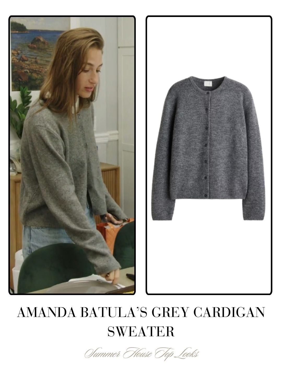 Amanda Batula’s Grey Cardigan Sweater 