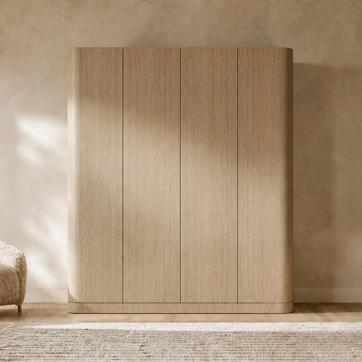73.2'' H Wood Grain Arched Armoire | Wayfair North America