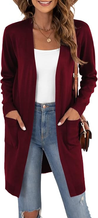 VIISHOW Women's Classic Cardigans Long Sleeve Open Front Casual Knit Cardigan Sweaters Coat Soft ... | Amazon (US)