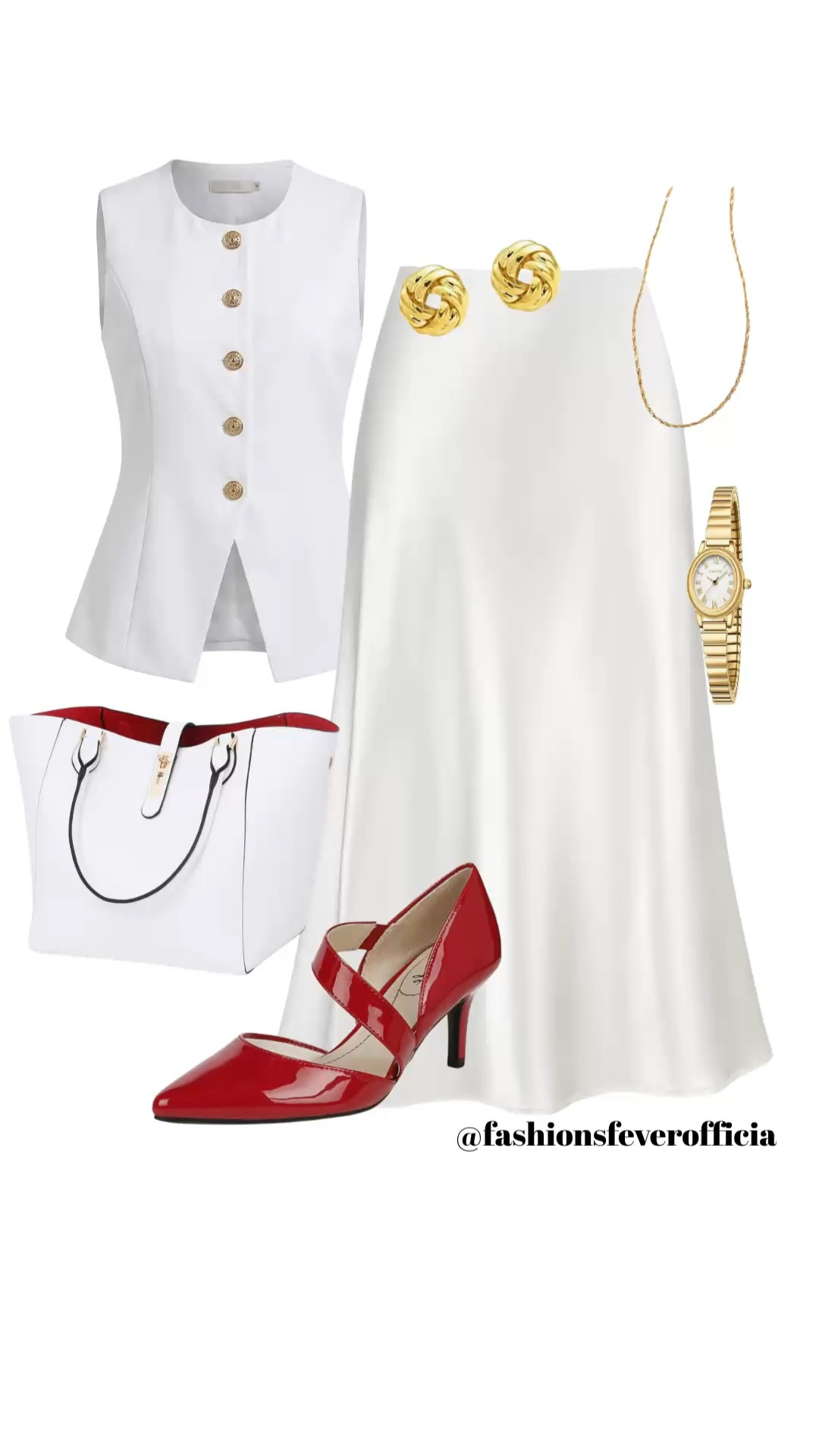 Minimalist Chic: The All-White Summer Power Suit
Elevate your 9-to-5 wardrobe with this crisp, monochromatic office look. This structured white vest with gold button detailing pairs perfectly with a flowing midi skirt for a feminine yet professional aesthetic. The pop of cherry red in the heels adds just the right amount of personality to a classic "Old Money" style.
Shop the Look:
• Top: Tailored button-down vest in ivory/white.
• Bottom: Satin or crepe A-line midi skirt for effortless movement.
• Shoes: Red pointed-toe pumps (the "unexpected red" theory in action!).
• Accessories: Structured white tote and chunky gold statement earrings.
Occasions: Corporate meetings, professional luncheons, or chic city office days.
Style Tip: Stick to gold hardware to keep the warmth consistent throughout the look.

If your office has a stricter dress code or the AC is blasting, you don't have to sacrifice the aesthetic, layer with the blazer or a shirt underneath.

#WorkwearStyle #QuietLuxury #SummerOfficeOutfit #MinimalistFashion #CorporateChic #OldMoneyAesthetic #LTKworkwear #SpringFashion2026 #LTKStyletip

#LTKootd #LTKWorkwear #LTKSeasonal