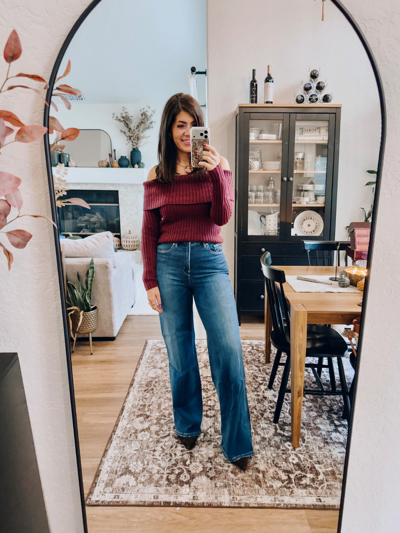 In a medium off the shoulder sweater and 8 jeans
 fall outfits, family photos outfits, fall family photos, jeans, boots, thanksgiving outfit, trending, midsize fall, fall outfit inspo, midsize style, casual outfit, fall colors, sweater weather, midsize fashion, fall fashion, fall chic, easy outfit, mom style, midsize mom, trending fall fashion, wide leg jeans, off the shoulder sweater, brown heels

#LTKStyleTip 

#LTKSeasonal #LTKMidsize