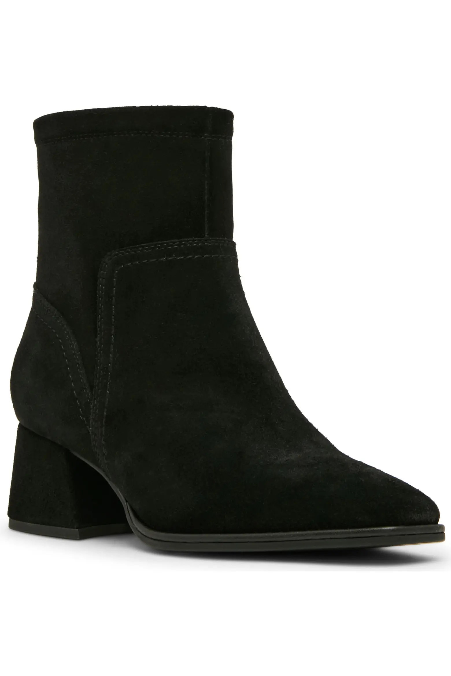 Marina Waterproof Stretch Suede Block Heel Bootie (Women) | Nordstrom | Nordstrom