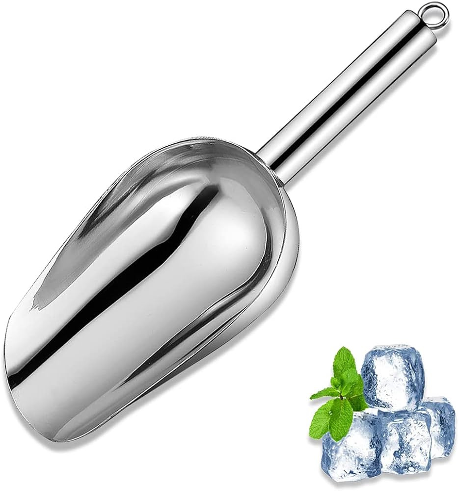 Metal Ice Scoop 6 Oz，Kitchen Ice Scooper for Ice Maker, Small Food Scoops for Bar Party Wedding... | Amazon (US)