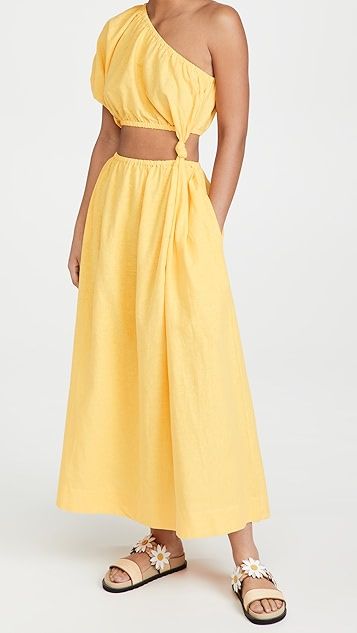 Yellow Open Waist Dress | Shopbop
