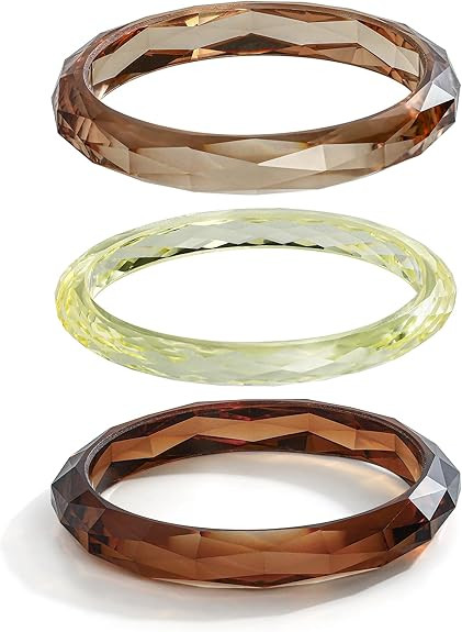 Acrylic Resin Bangles Bracelets for Women Wide Irregular Geometric Wristband Statement Bracelet P... | Amazon (US)