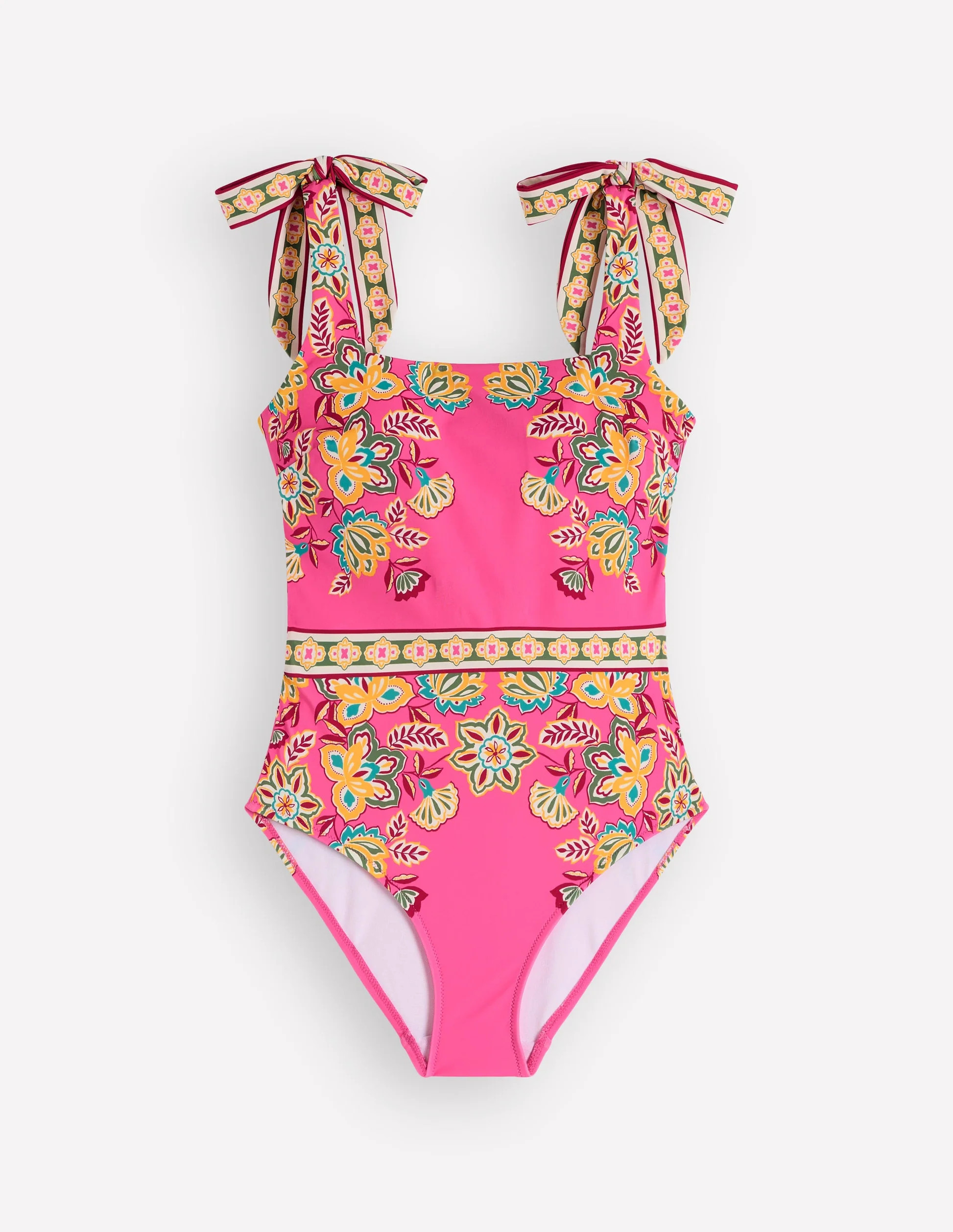 Bow Tie Shoulder Swimsuit-Sangria Sunset, Blossom | Boden (US)