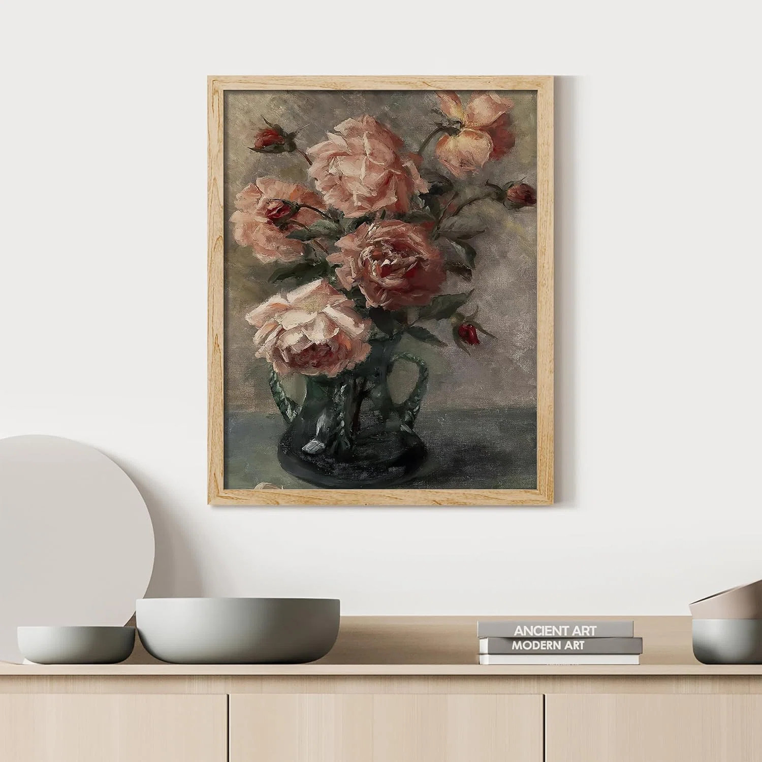 " Pink Rose Flower Bouquet In Vase Wall Art Floral Botanical Prints Decor For Living Room Bedroom... | Wayfair North America