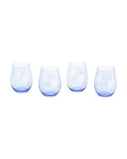 Set Of 4 Belle Fleur Stemless Glasses | Kitchen & Dining Room | Marshalls | Marshalls