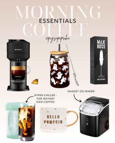 Morning Coffee Essentials! Nespresso, nugget ice maker, iced coffee, Halloween, Fall mug

#LTKhome #LTKstyletip #LTKSeasonal