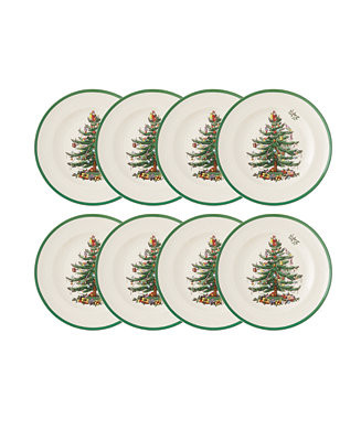 Christmas Tree Dinner Plates, Set of 8 | Macy's