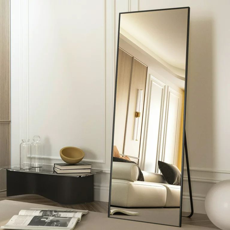 BEAUTYPEAK 64"x21" Full Length Mirror Rectangle Body Dressing Floor Standing Mirrors, Black | Walmart (US)