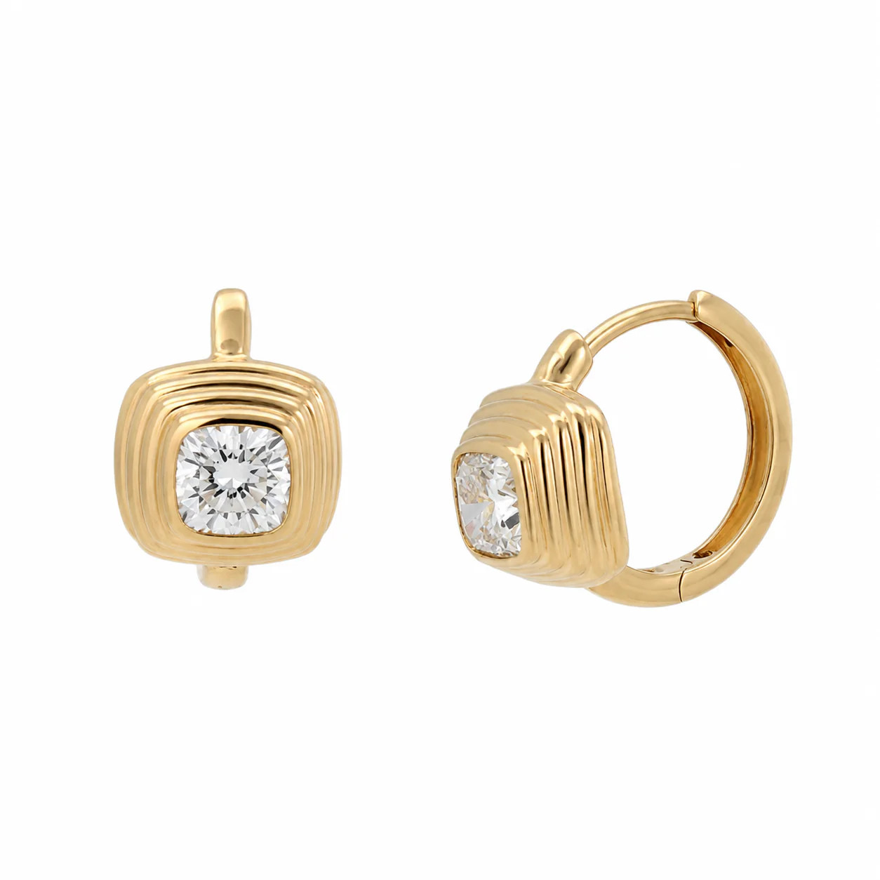 Multi Framed Diamond Huggies | LINDSEY LEIGH JEWELRY