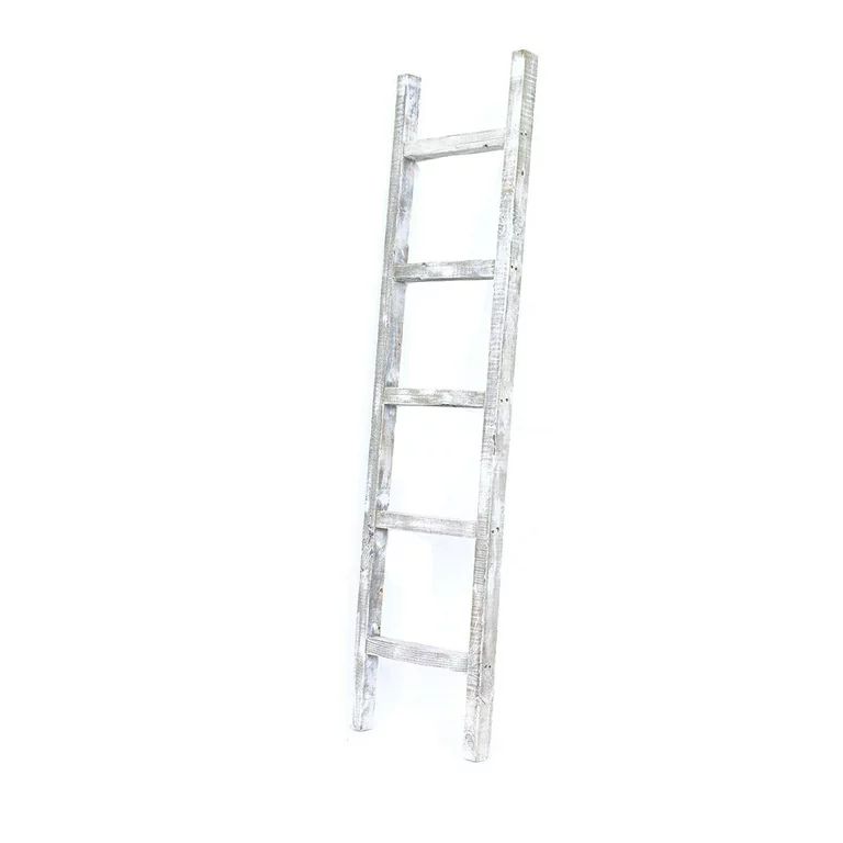 BarnwoodUSARustic Farmhouse 5ft Decorative Reclaimed Wood Display Ladder (White Wash)USD$64.99(4.... | Walmart (US)