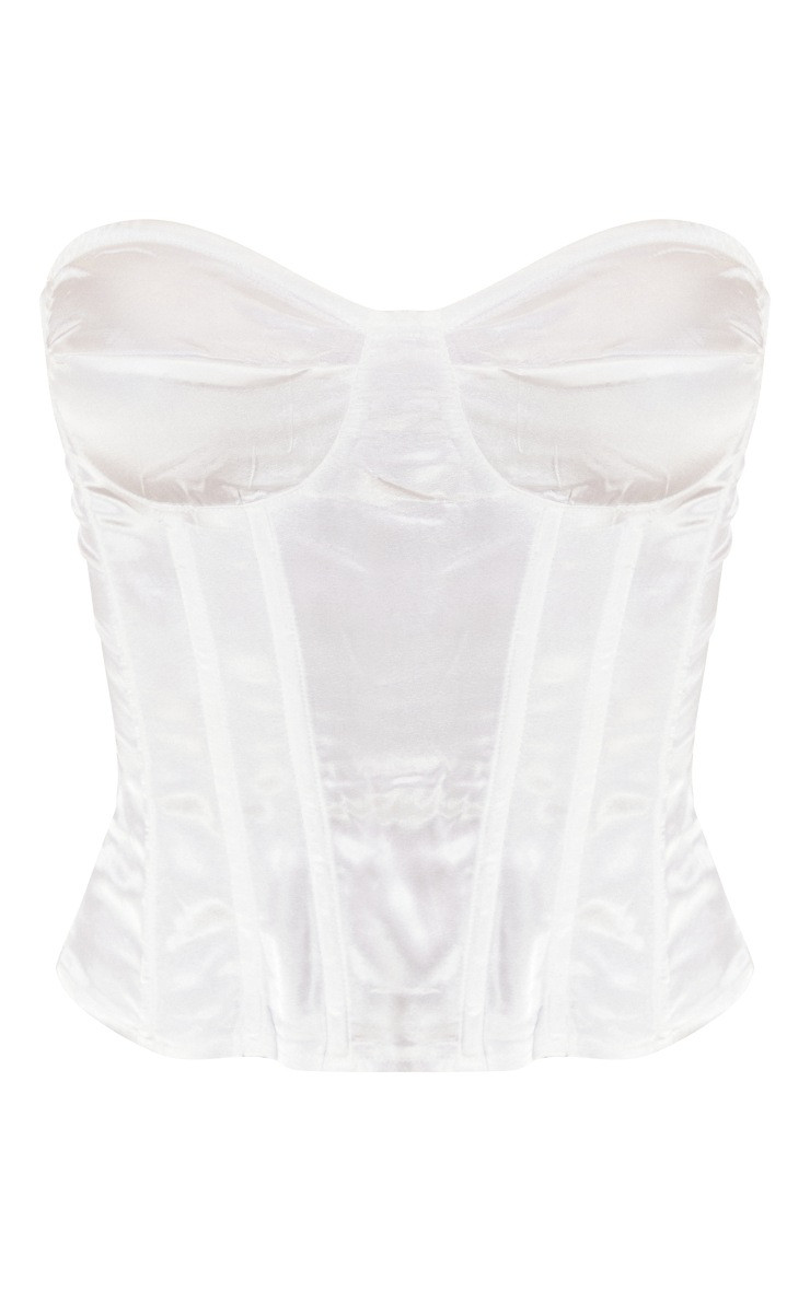 White Satin Corset | PrettyLittleThing UK