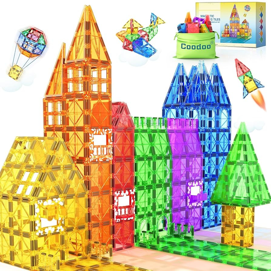 60 PCS Magnetic Building Tiles Kids Toys STEM Magnetic Blocks Sensory Toys Kids Games Magnet Buil... | Amazon (US)