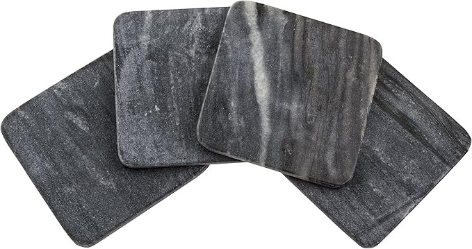 Thirstystone Square Marble Coaster Set, Non-Slip Cork Backing, Drink Absorbent & Protects Table, ... | Amazon (US)