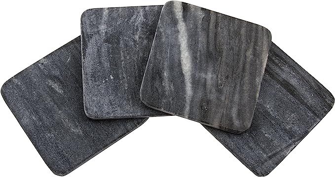 Thirstystone Square Marble Coaster Set, Non-Slip Cork Backing, Drink Absorbent & Protects Table, ... | Amazon (US)