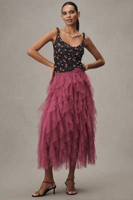 The Chéri Ruffled Tulle Midi Skirt by AnthropologieBy Anthropologie685 Reviews Reviews$158.00Col... | Anthropologie (US)