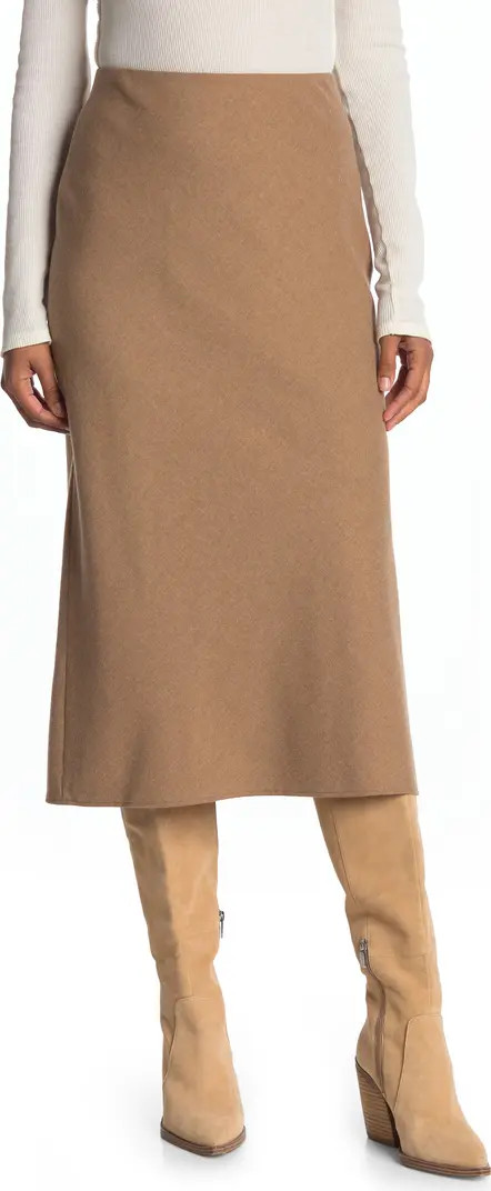 Vince Brushed Flannel Wool Blend Midi Skirt | Nordstrom | Nordstrom