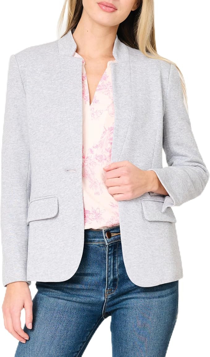 GIBSONLOOK Women Notch Collar Blazer, Open Front Knit Jacket for Office, Business Casual Outfit f... | Amazon (US)