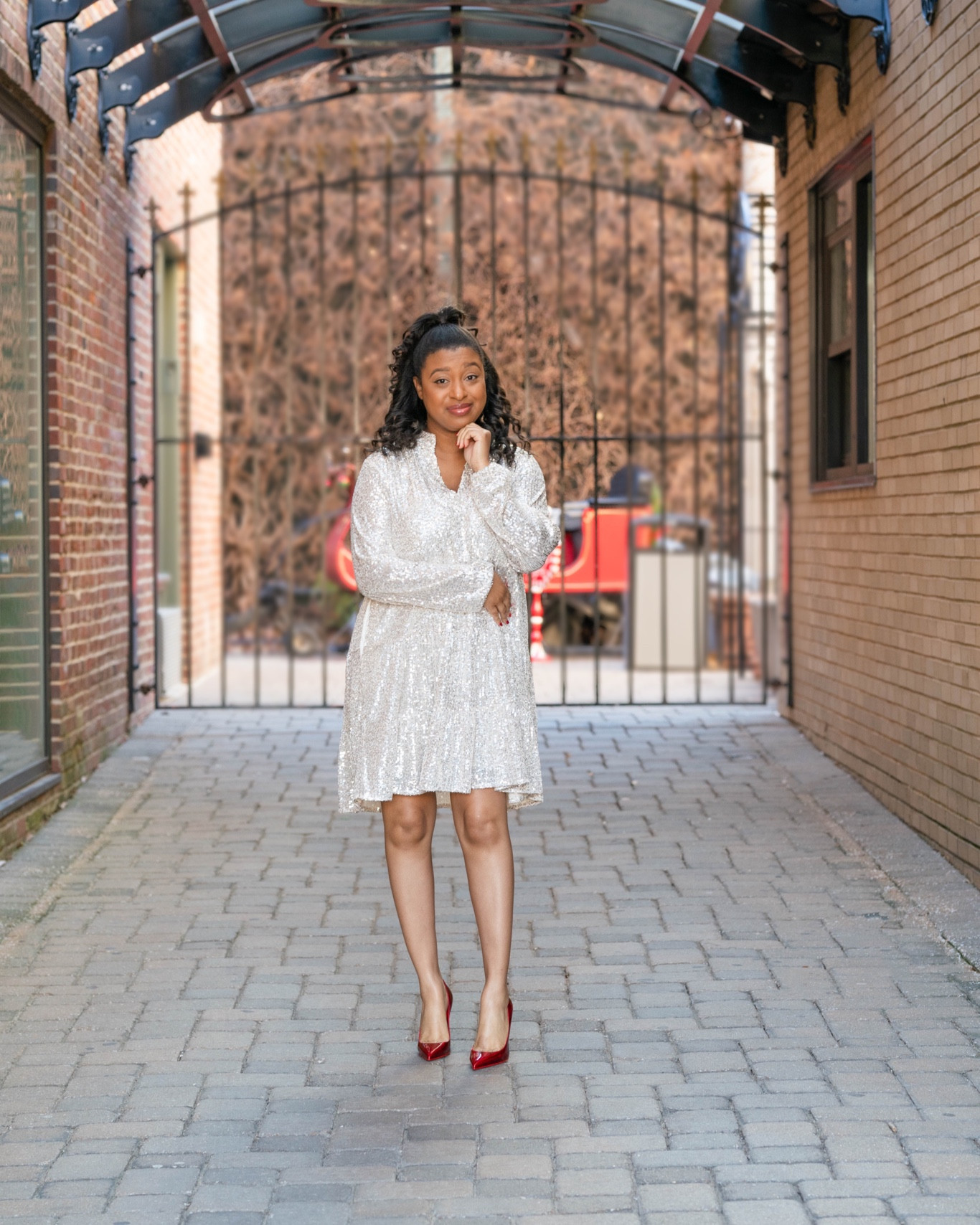 Sequins and red heels for the holidays or any day after! (Dress is bump friendly and perfect for e wry silhouette )

#LTKshoecrush #LTKbump #LTKHoliday