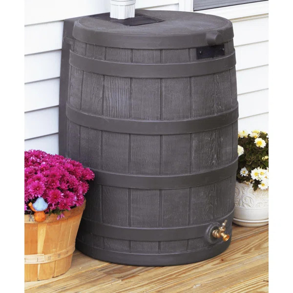 Rain Wizard 40 Gallons Gal. Plastic Drainable Rain Barrel | Wayfair North America