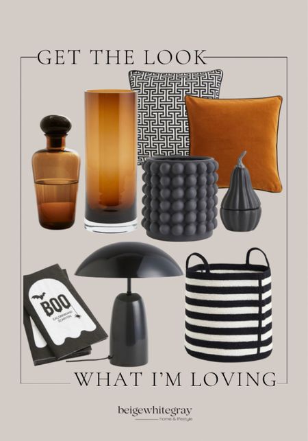 Loving this understated Halloween vibe!!from the amber vase and carafe to the throw pillows and lamp!! H&M home is killing it!

#LTKhome #LTKstyletip #LTKSeasonal