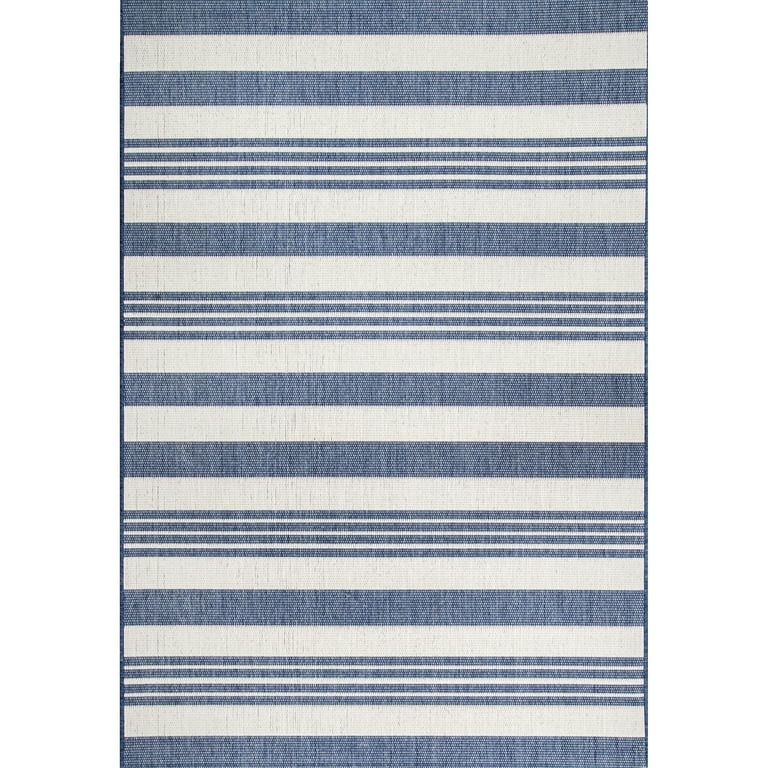 nuLOOM Robin Multi Stripe Indoor/Outdoor Area Rug, 7' 6" x 10' 9", Blue | Walmart (US)