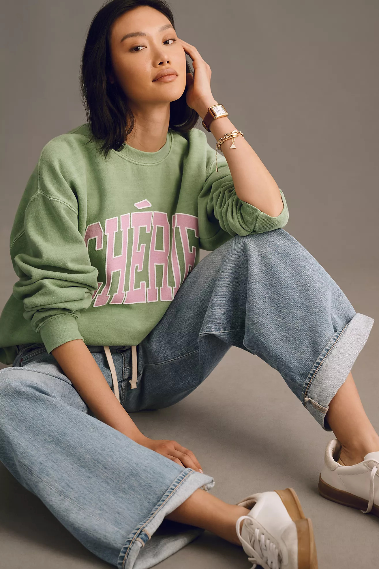 By Anthropologie Chérie Oversized Sweatshirt | Anthropologie (US)