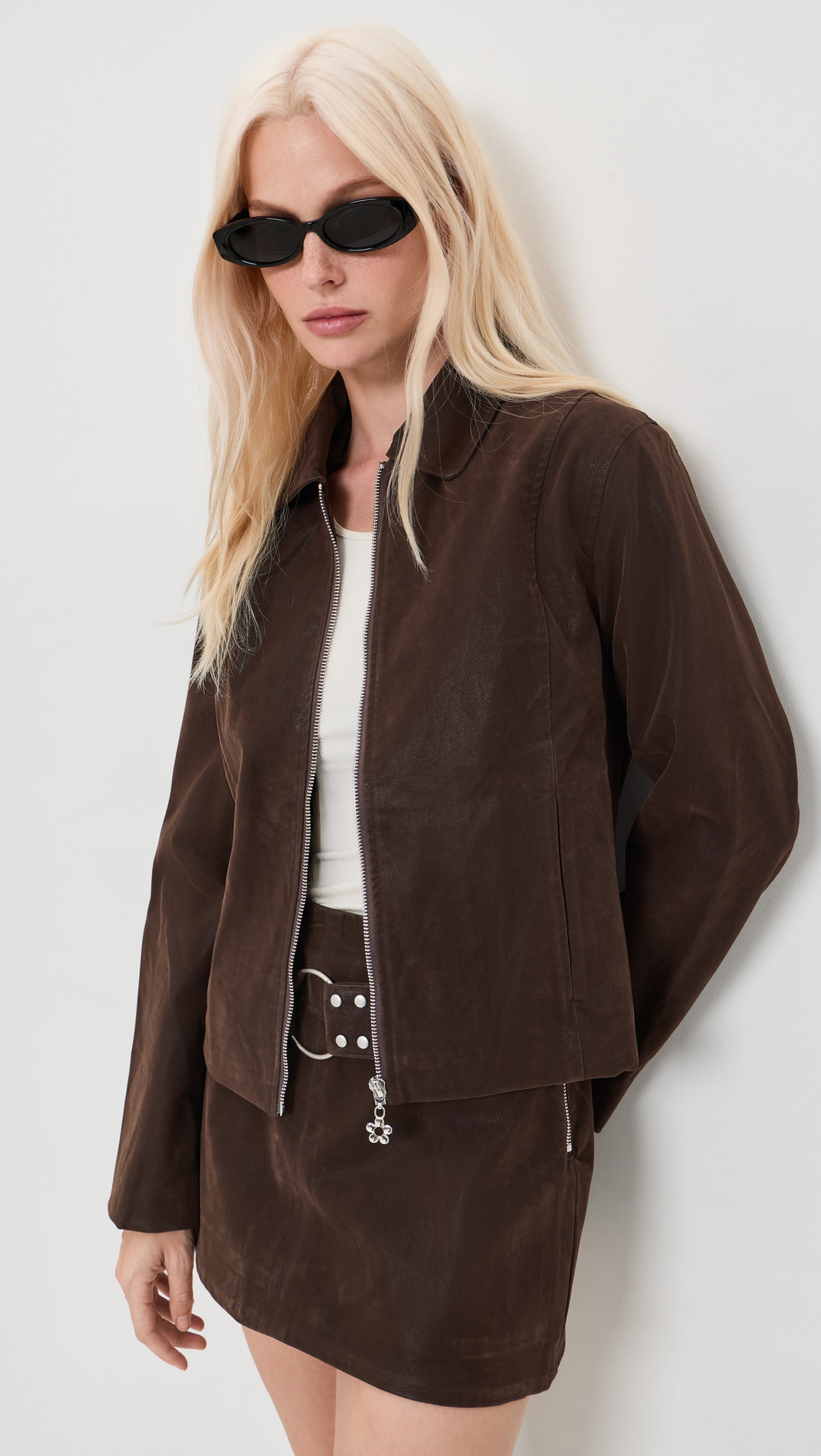 Lisa Says Gah Shyla Faux Suede Jacket Mocha Suede XXL | Shopbop