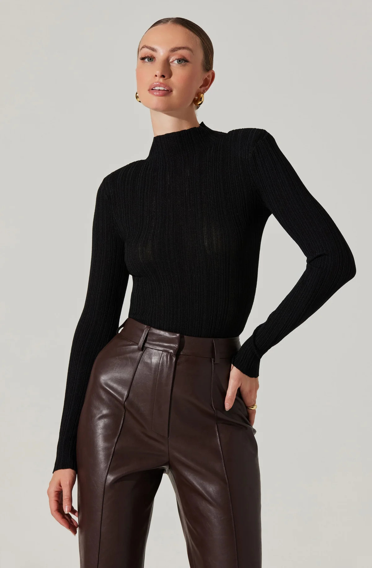 Roslin Ribbed Mock Neck Sweater | ASTR The Label (US)