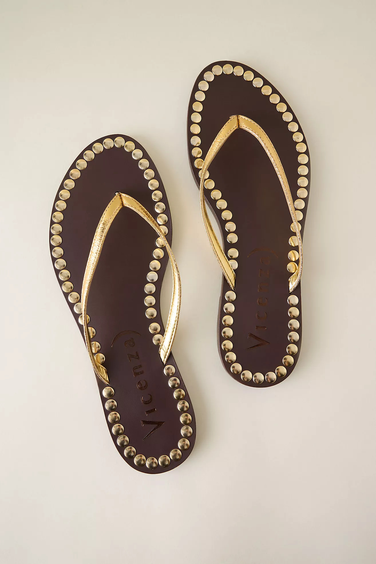 Vicenza Studded Leather Flip Flops | Anthropologie (UK)