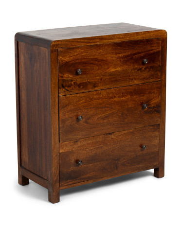 27.5x32 Aspen Solid Mango Wood Three Drawer Chest | TJ Maxx