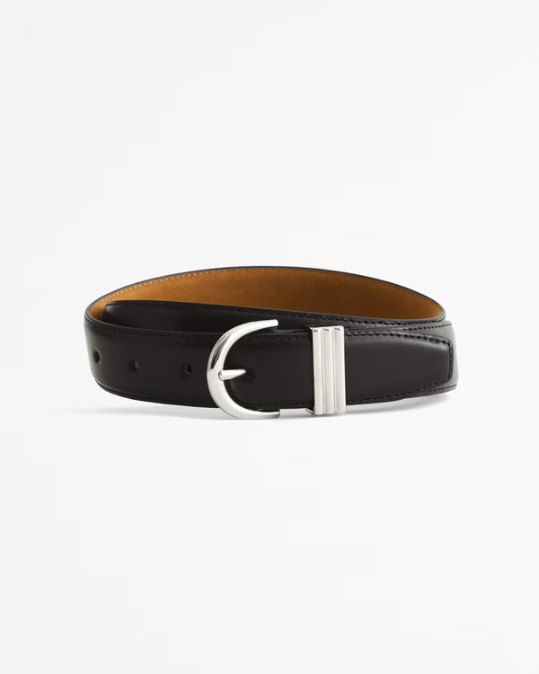Women's Leather Circle Buckle Belt | Women's Accessories | Abercrombie.com | Abercrombie & Fitch (US)