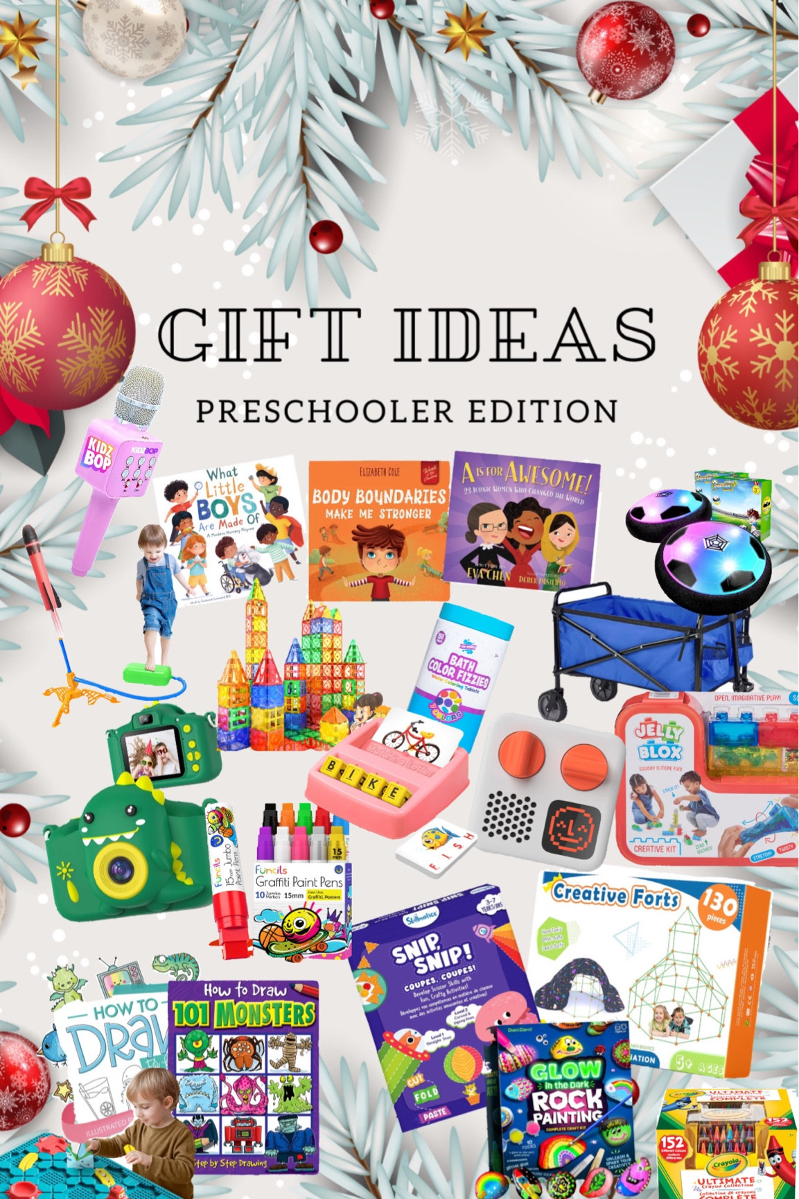 Holiday gift ideas inspired by my four year old nephew, Benny. He loves to draw, colour, sing, dance, read and explore