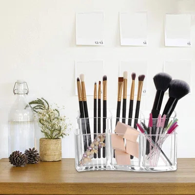 Rebrilliant six slot clear acrylic makeup brush holder