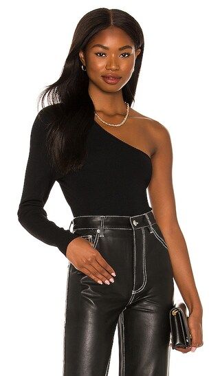 Rashnu One Shoulder Knit Top in Black | Revolve Clothing (Global)