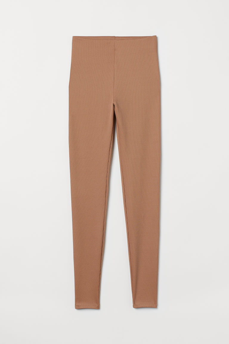 H & M - Ribbed Leggings - Beige | H&M (US + CA)