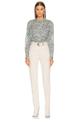 Isabel Marant Etoile Mexika Top in Almond Green from Revolve.com | Revolve Clothing (Global)