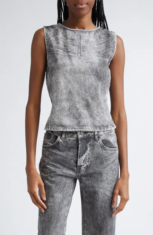 DIESEL® De-Pinar-S Sleeveless Denim Top in Black/Denim at Nordstrom, Size X-Large | Nordstrom