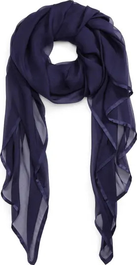 Nordstrom Satin Border Silk Chiffon Scarf | Nordstrom | Nordstrom