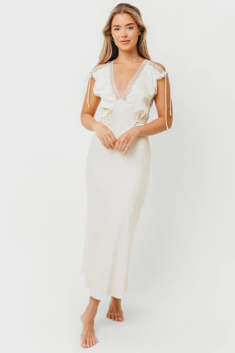 Monarch Midi Dress in Cream | Worth Collective