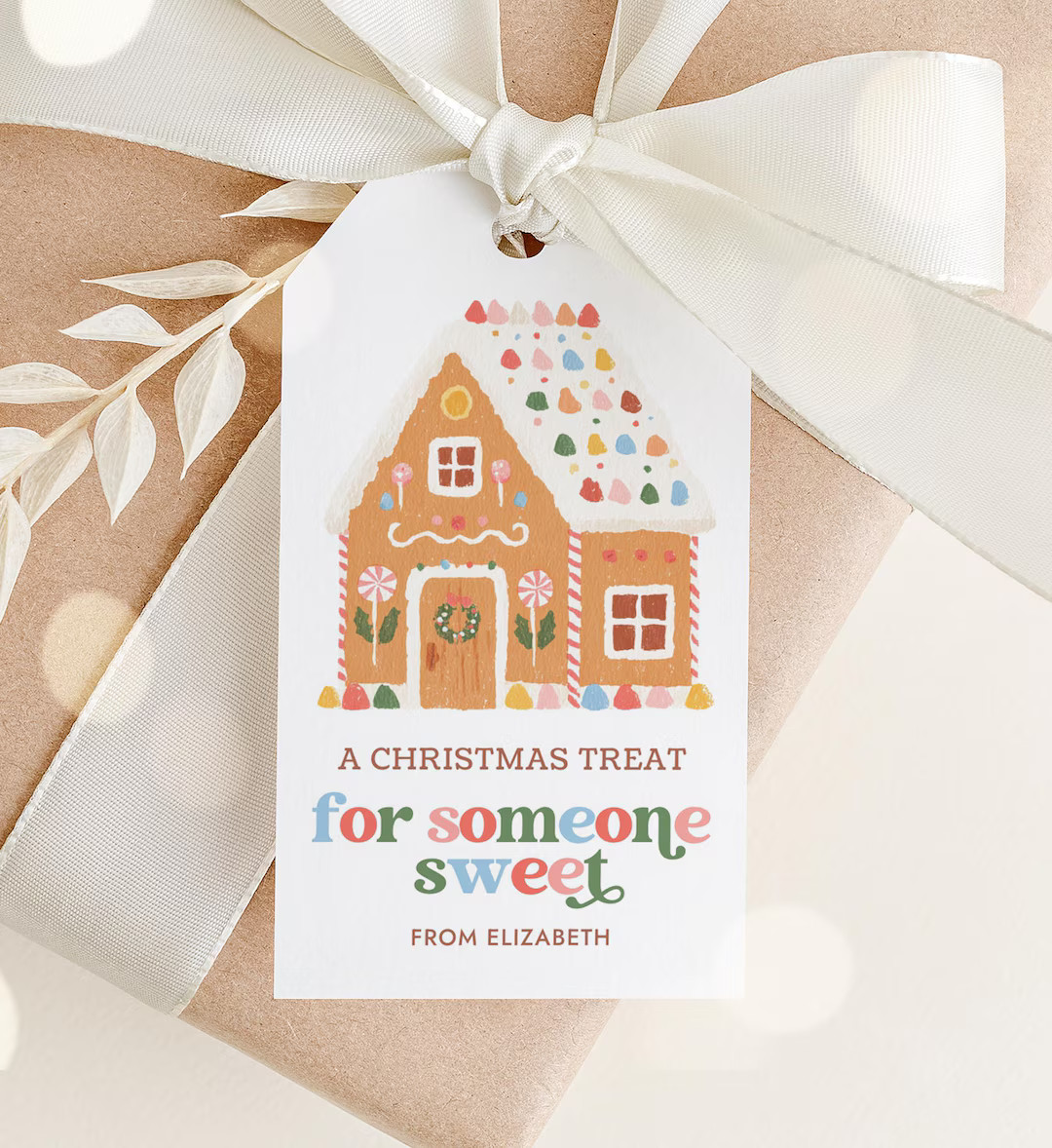 Little Treat for Someone Sweet Christmas Tag Template, Editable Gingerbread House Holiday Gift Ta... | Etsy (US)